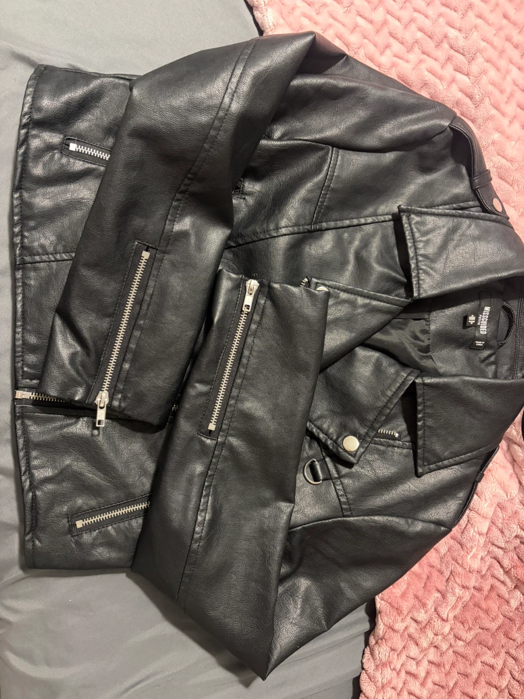 Missguided Petite Black Faux Leather Moto Jacket - photo 3