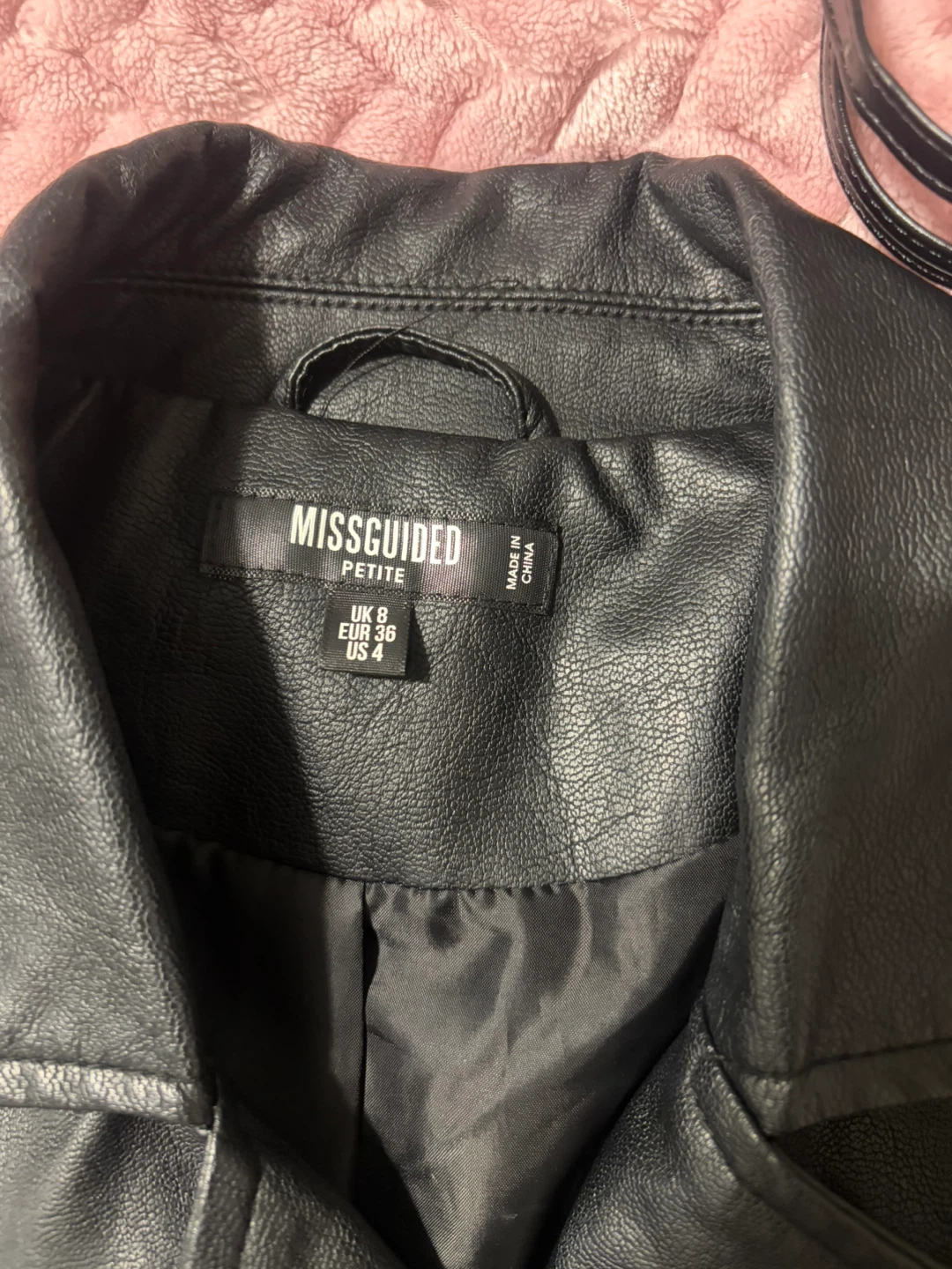 Missguided Petite Black Faux Leather Moto Jacket
