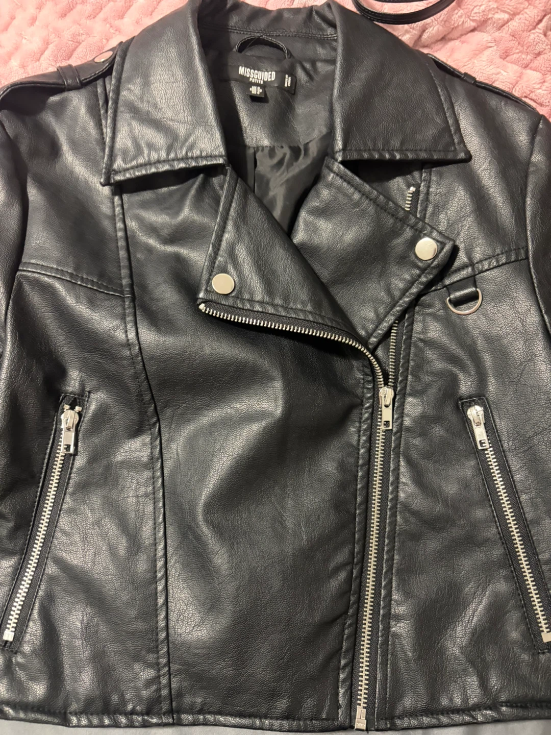 Missguided Petite Black Faux Leather Moto Jacket - photo 4