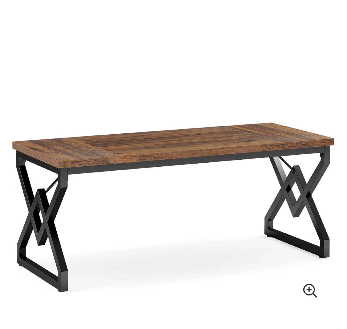 Rustic Wood and Black Metal Desk - photo 3