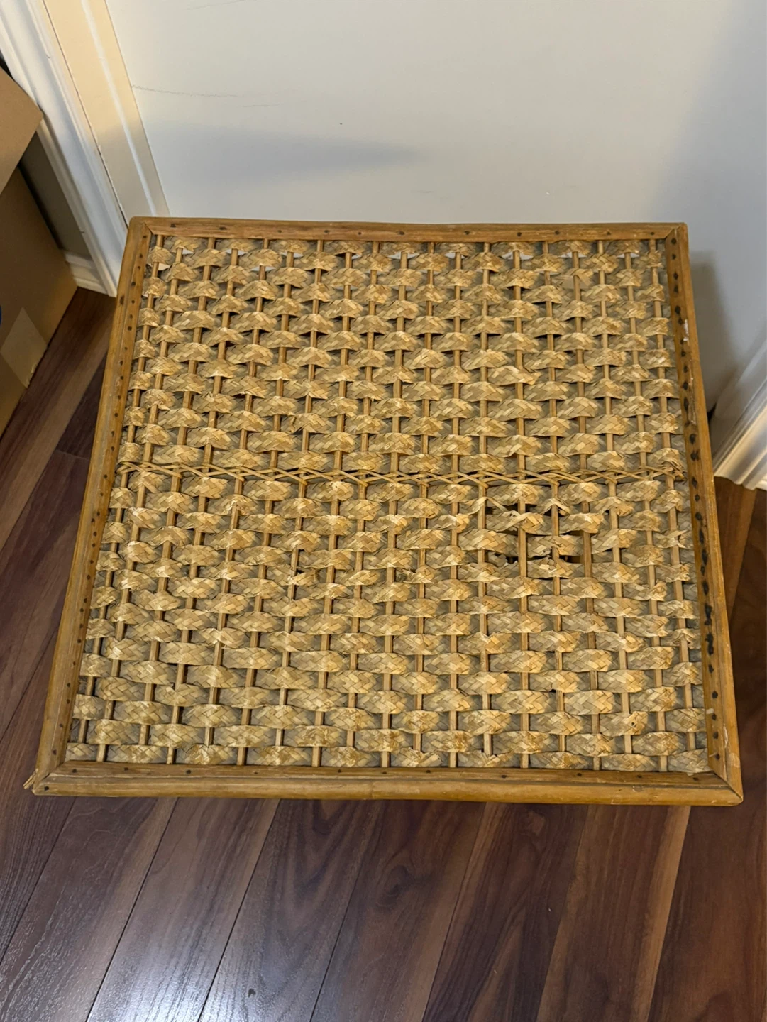 Wicker Side Table with Shelf - photo 2