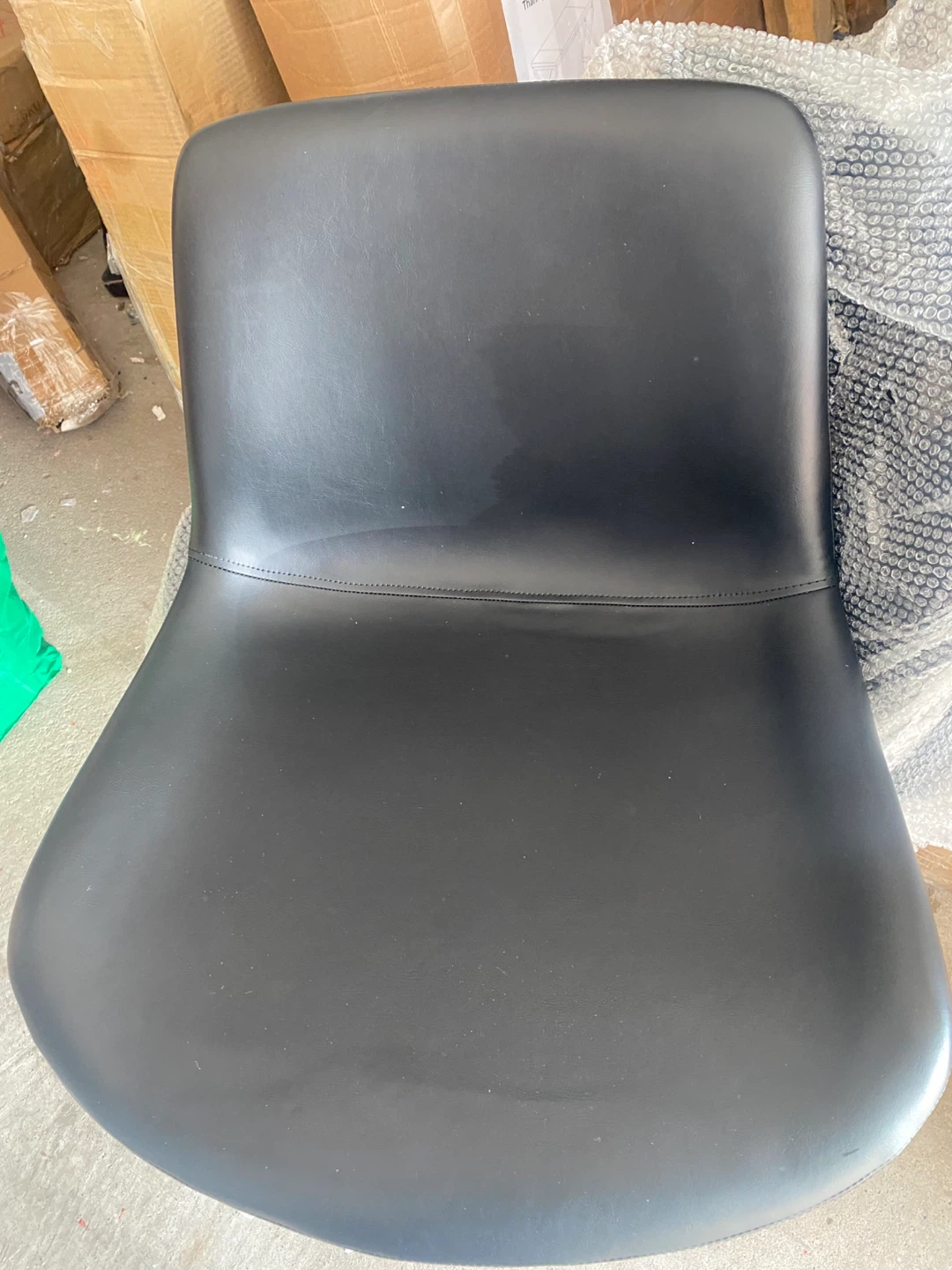 Black Faux Leather Chair - photo 2