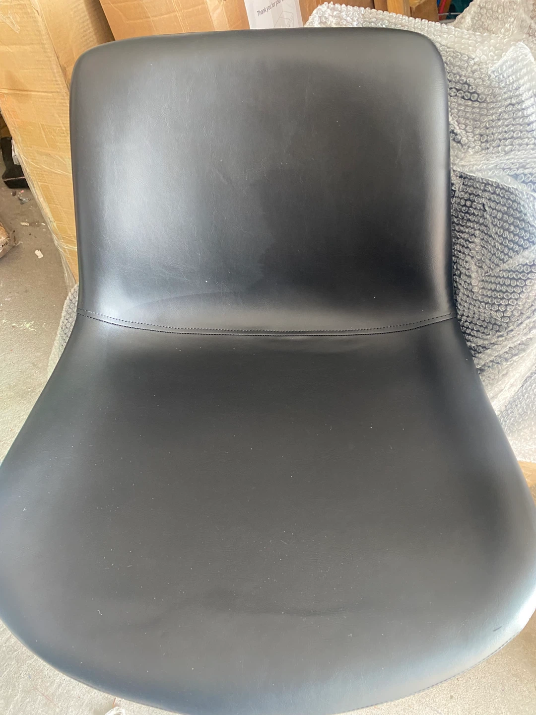 Black Faux Leather Chair - photo 4