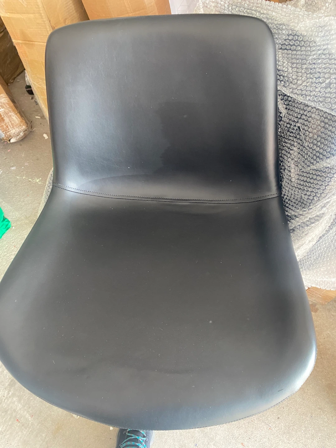 Black Faux Leather Chair