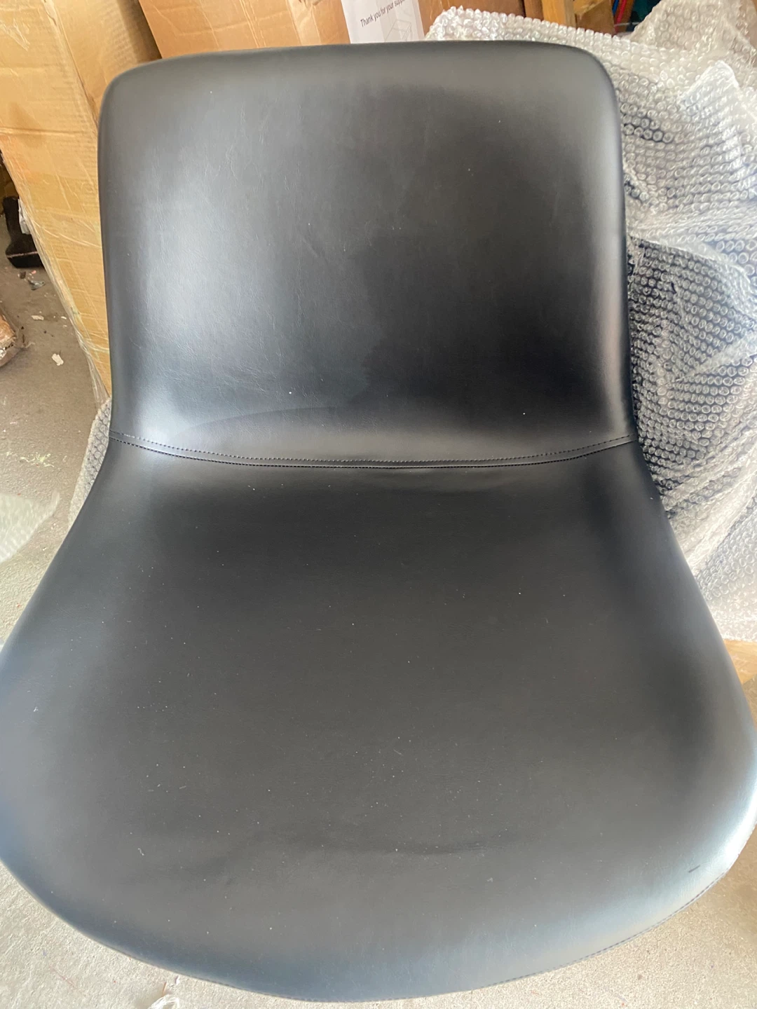 Black Faux Leather Chair - photo 3