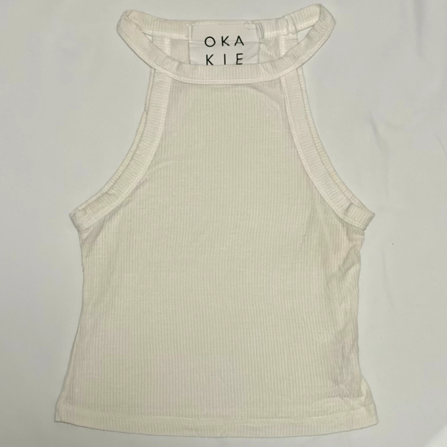 White Ribbed Tank Top