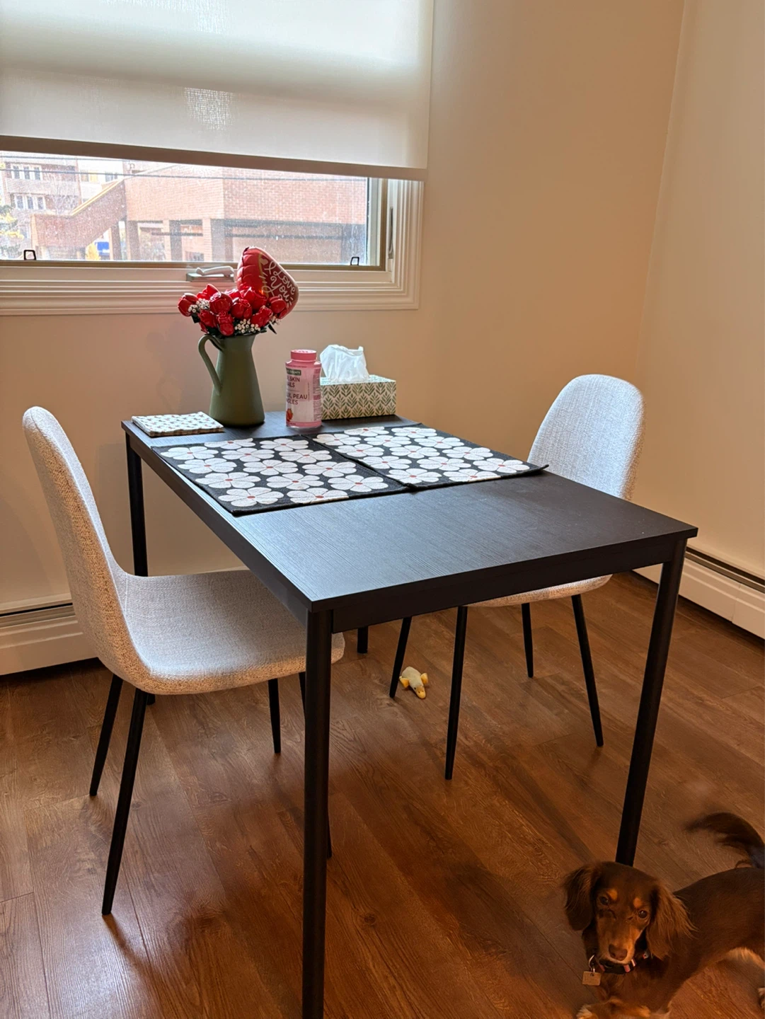 Black Dining Table with Two Chairs - photo 2