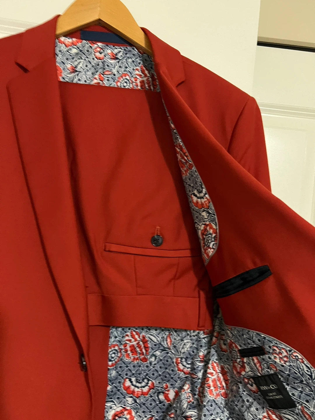 RW&CO. Red Slim Fit Suit Jacket and Pants - photo 4