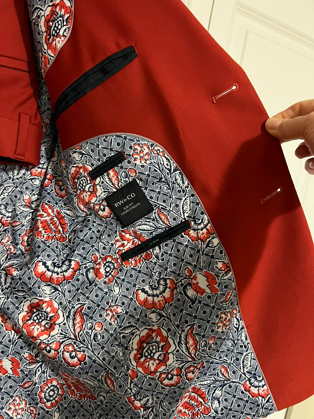RW&CO. Red Slim Fit Suit Jacket and Pants - photo 5