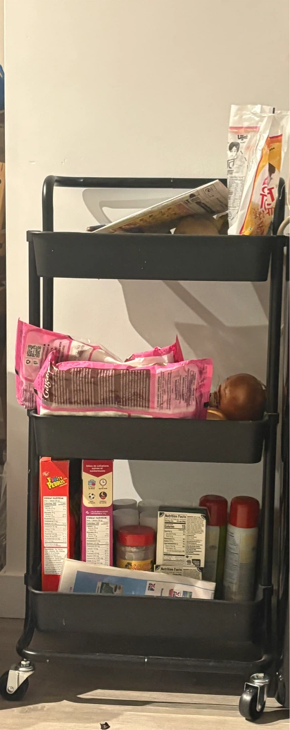 3-Tier Rolling Storage Cart – Black - photo 2