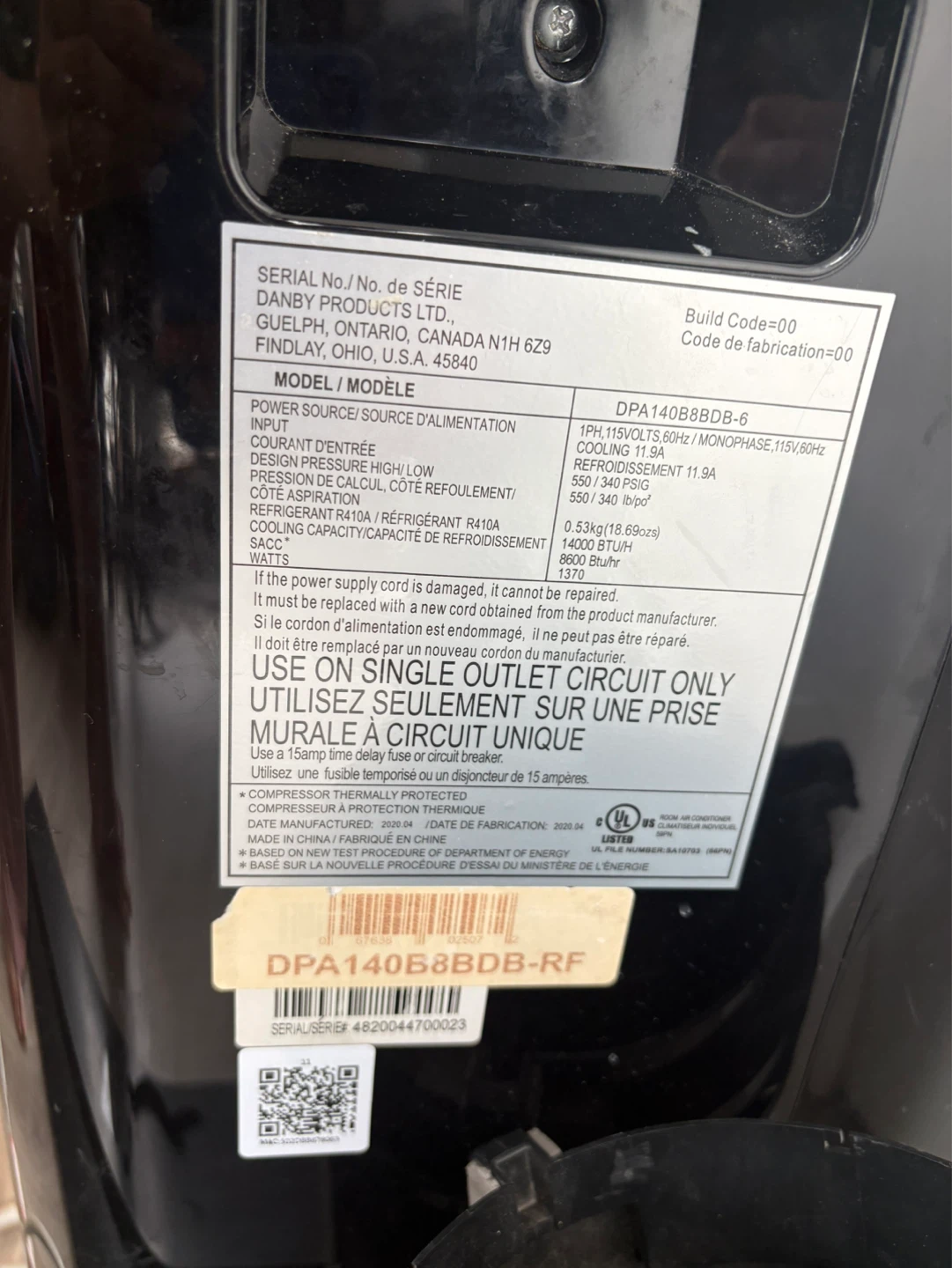 Danby DPA140B8BDB-6 Portable Air Conditioner - photo 3