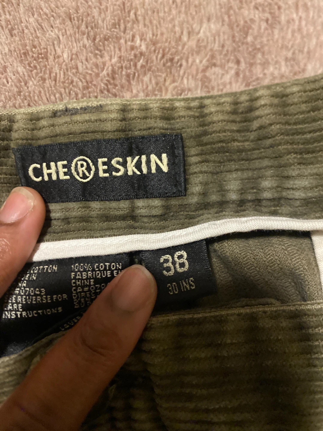 Men’s Army Green Corduroy Pants Size 38 - photo 2