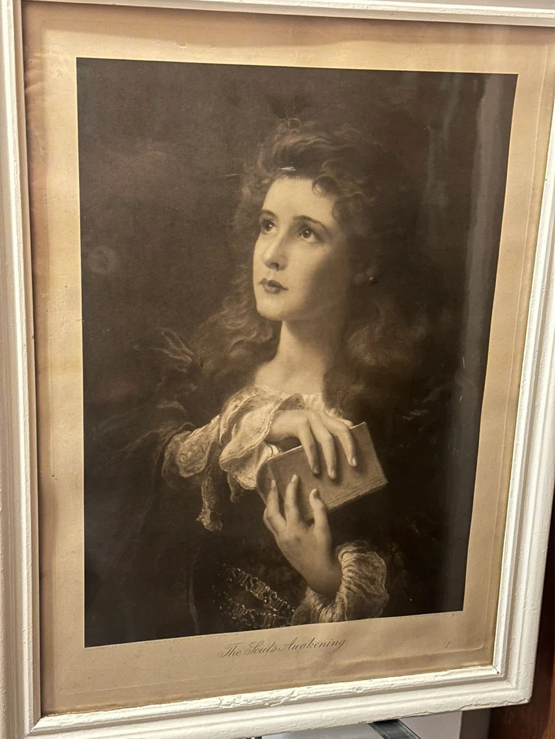 The Soul's Awakening James Sant 1898 original print and frame