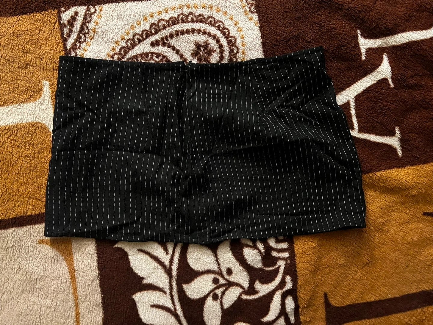 Black Pinstripe Mini Skirt - photo 3