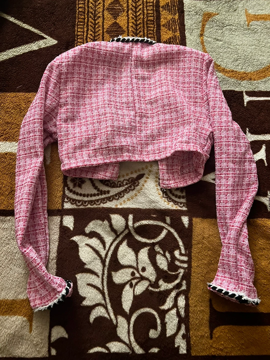 Pink Tweed Crop Jacket and Romper Set - photo 5
