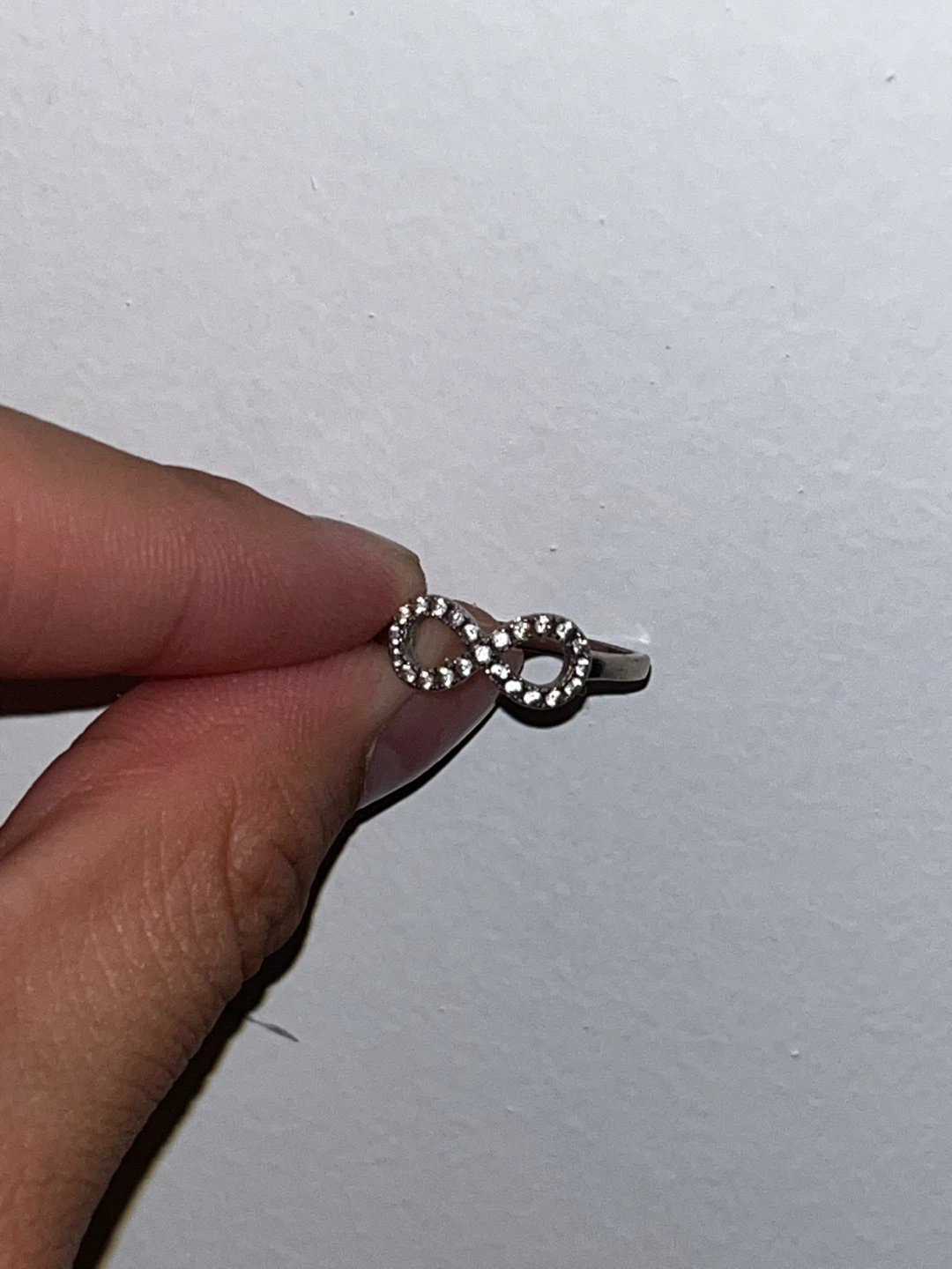 Silver Infinity Ring with Crystals - photo 3