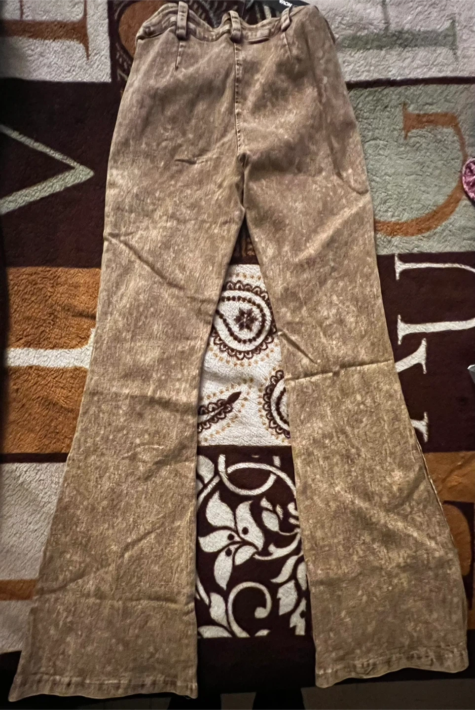 Fashion Nova Flaunt It Washed Flare Pants - Taupe - Size M - photo 2