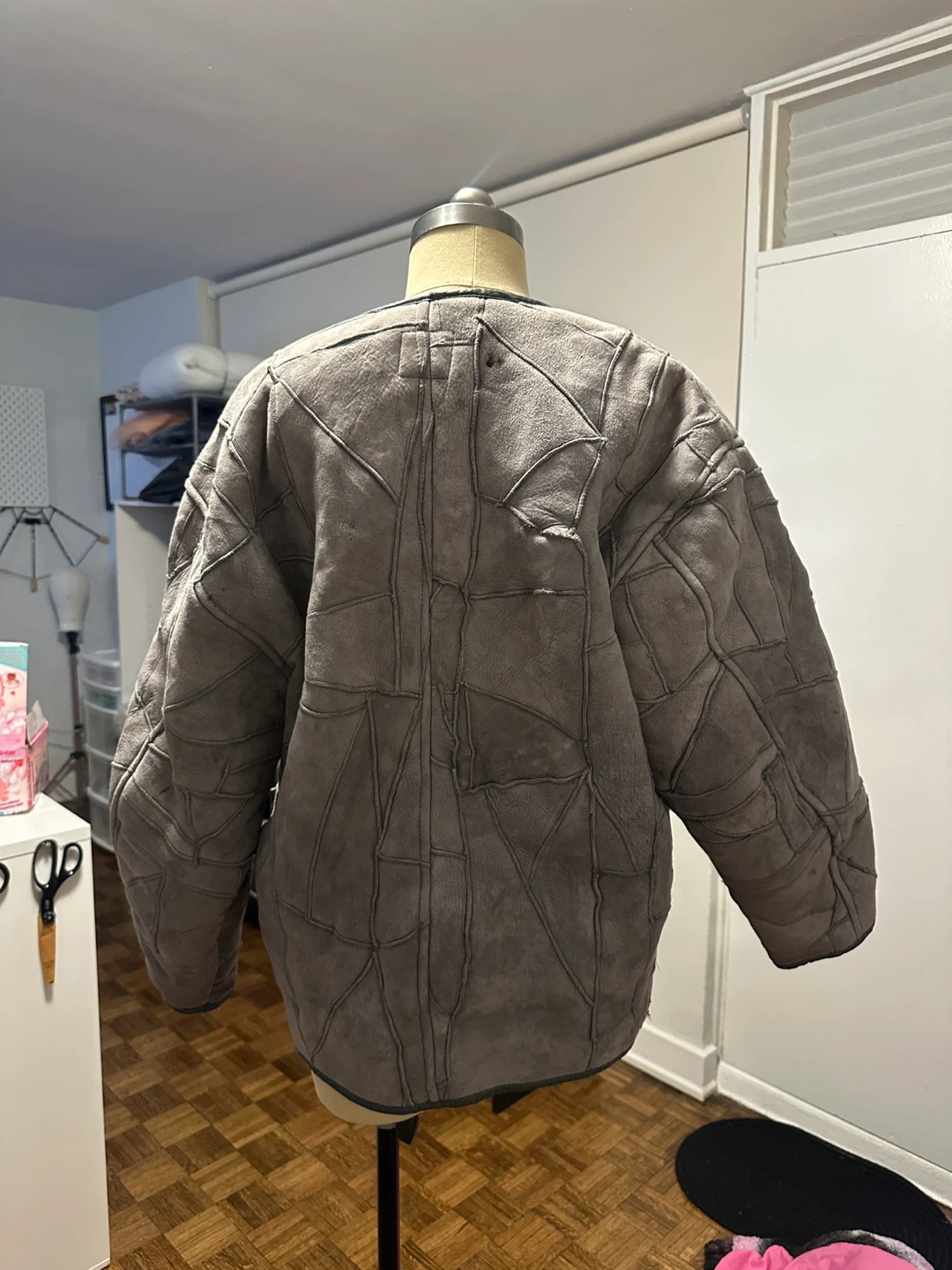 Grey Suede and Shearling Lined Jacket - photo 2