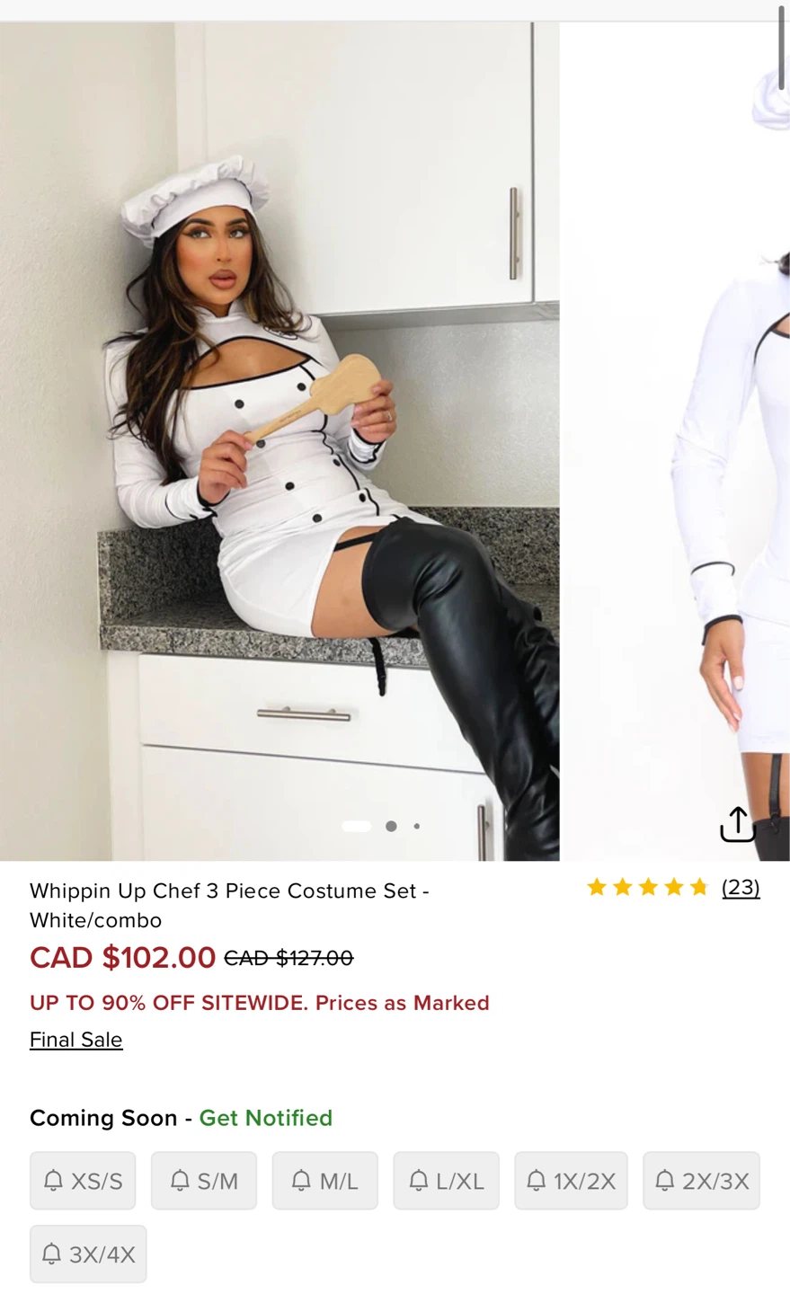 Fashion Nova 3 Piece Chef Costume — XS/Small - photo 5