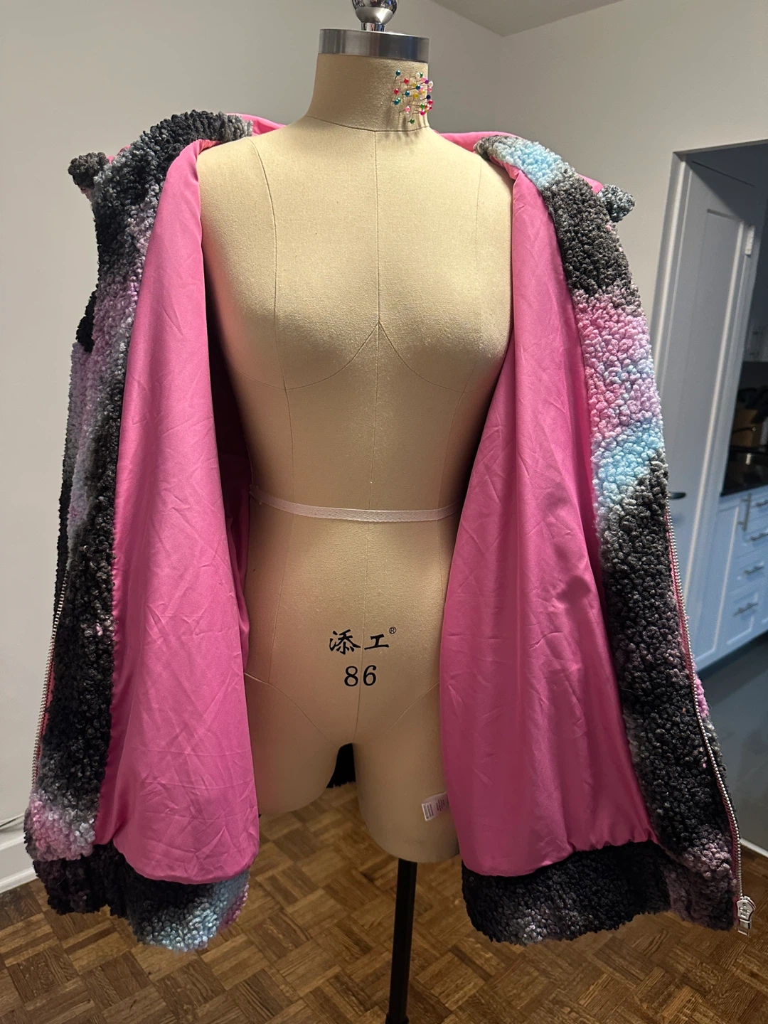 Tie Dye Sherpa Fleece Hoodie Jacket - photo 4
