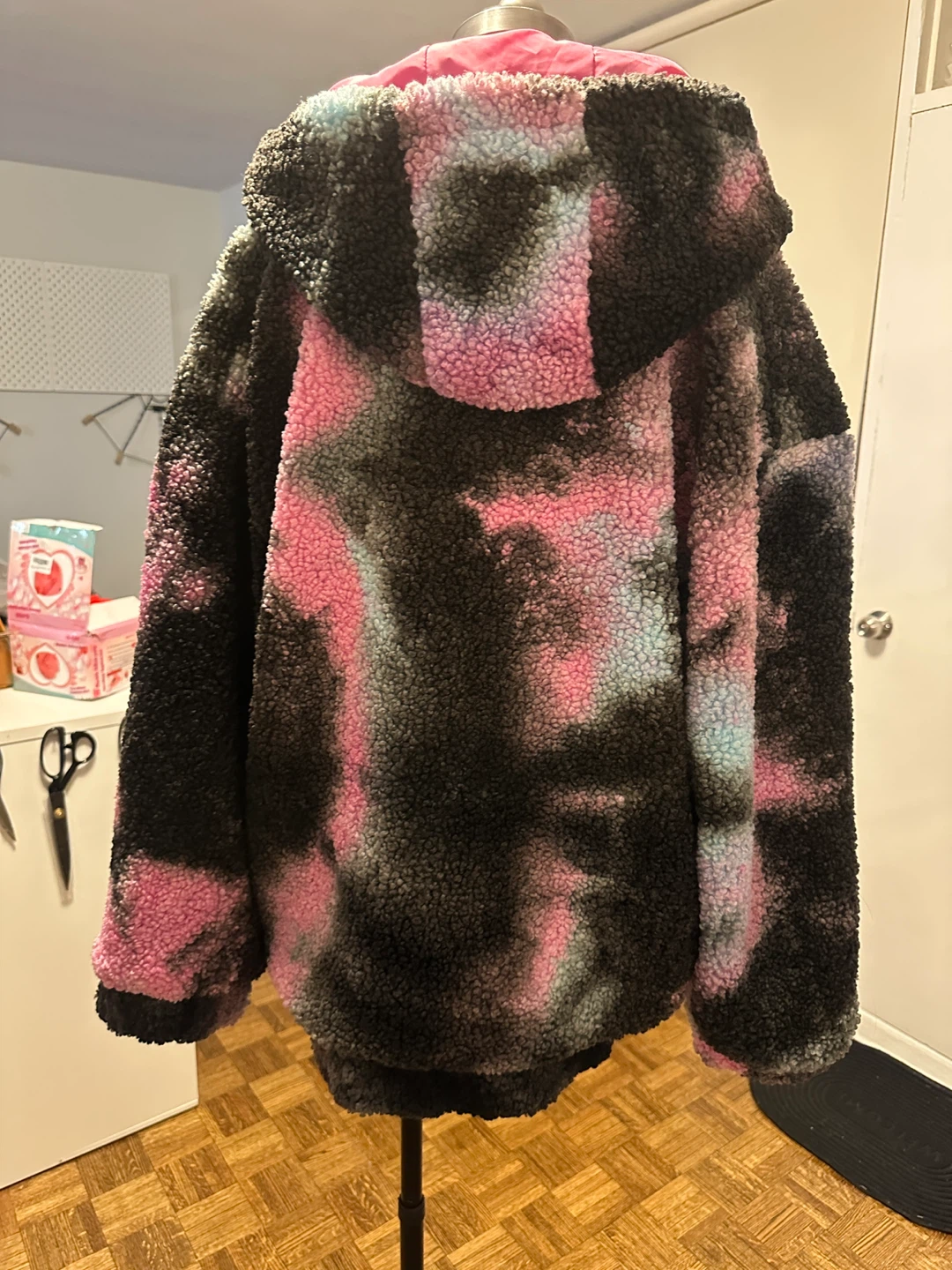 Tie Dye Sherpa Fleece Hoodie Jacket - photo 3