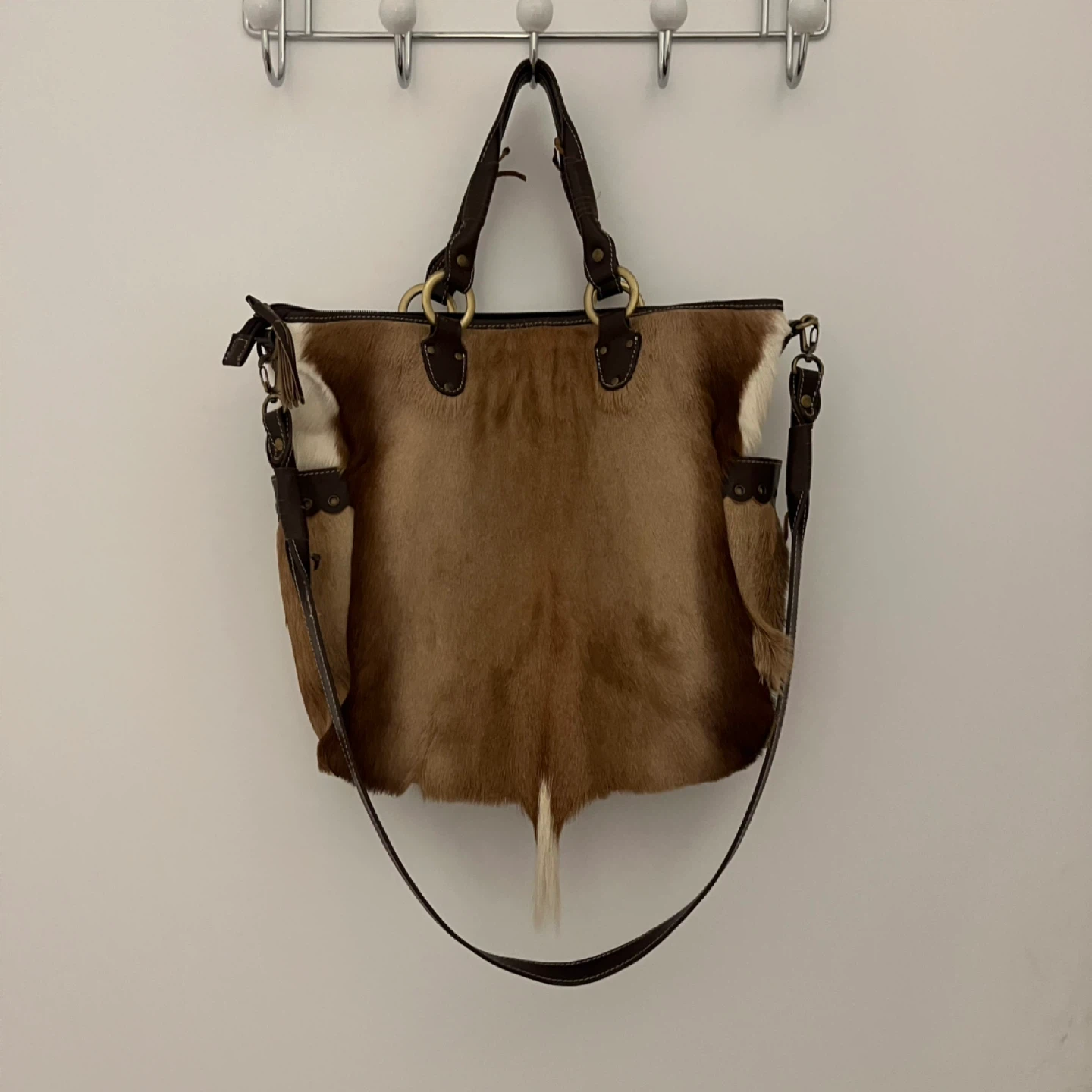 Vintage fur tote bag