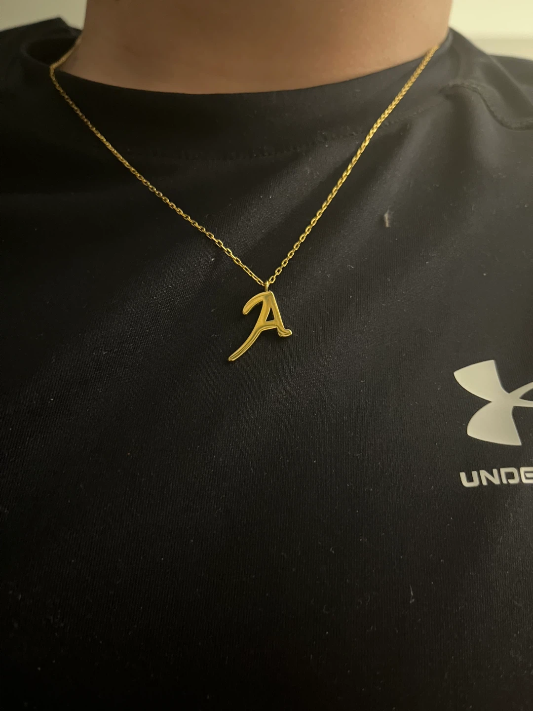 Gold Tone "A" Initial Pendant Necklace - photo 2