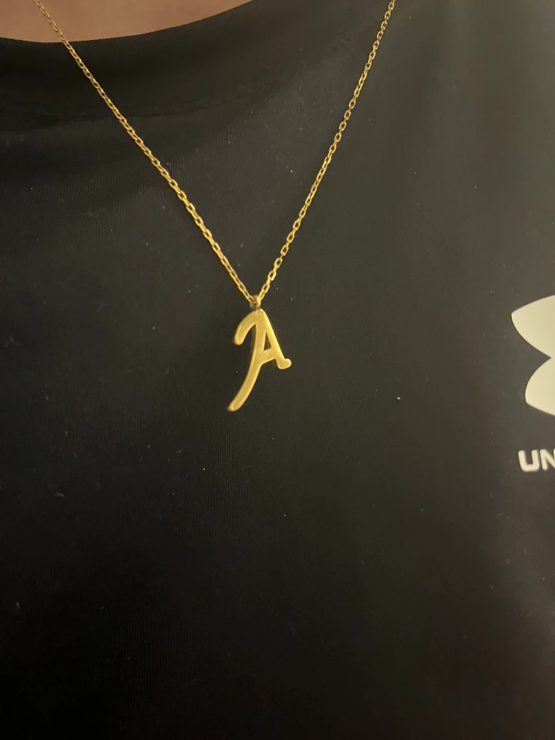 Gold Tone "A" Initial Pendant Necklace - photo 3