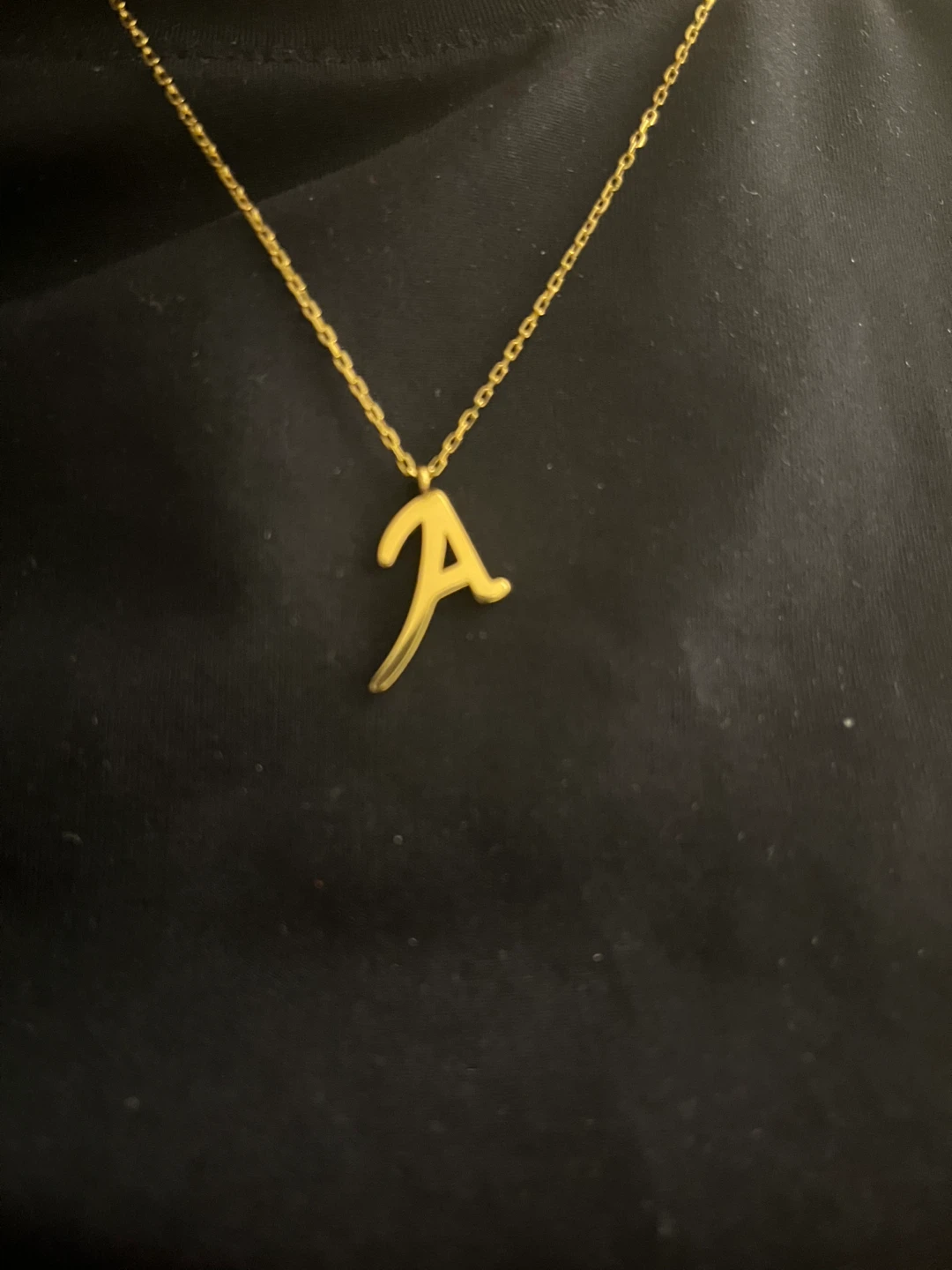 Gold Tone "A" Initial Pendant Necklace - photo 4