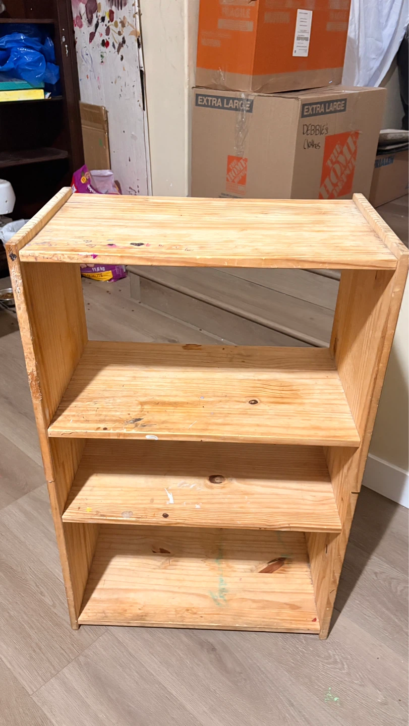 Wooden 3-Shelf Bookcase