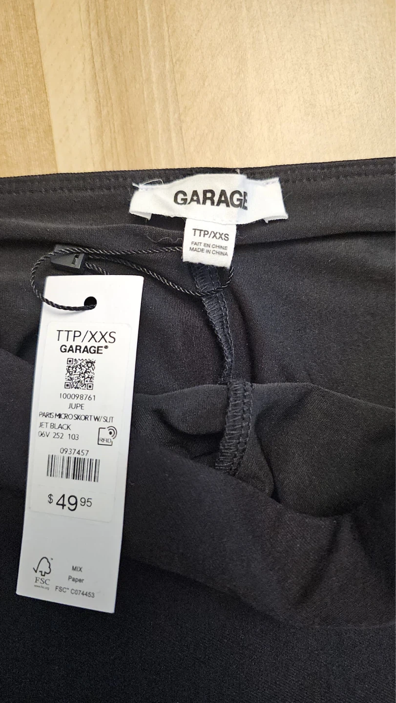Garage Paris Micro Skort with Slit - Black - photo 5