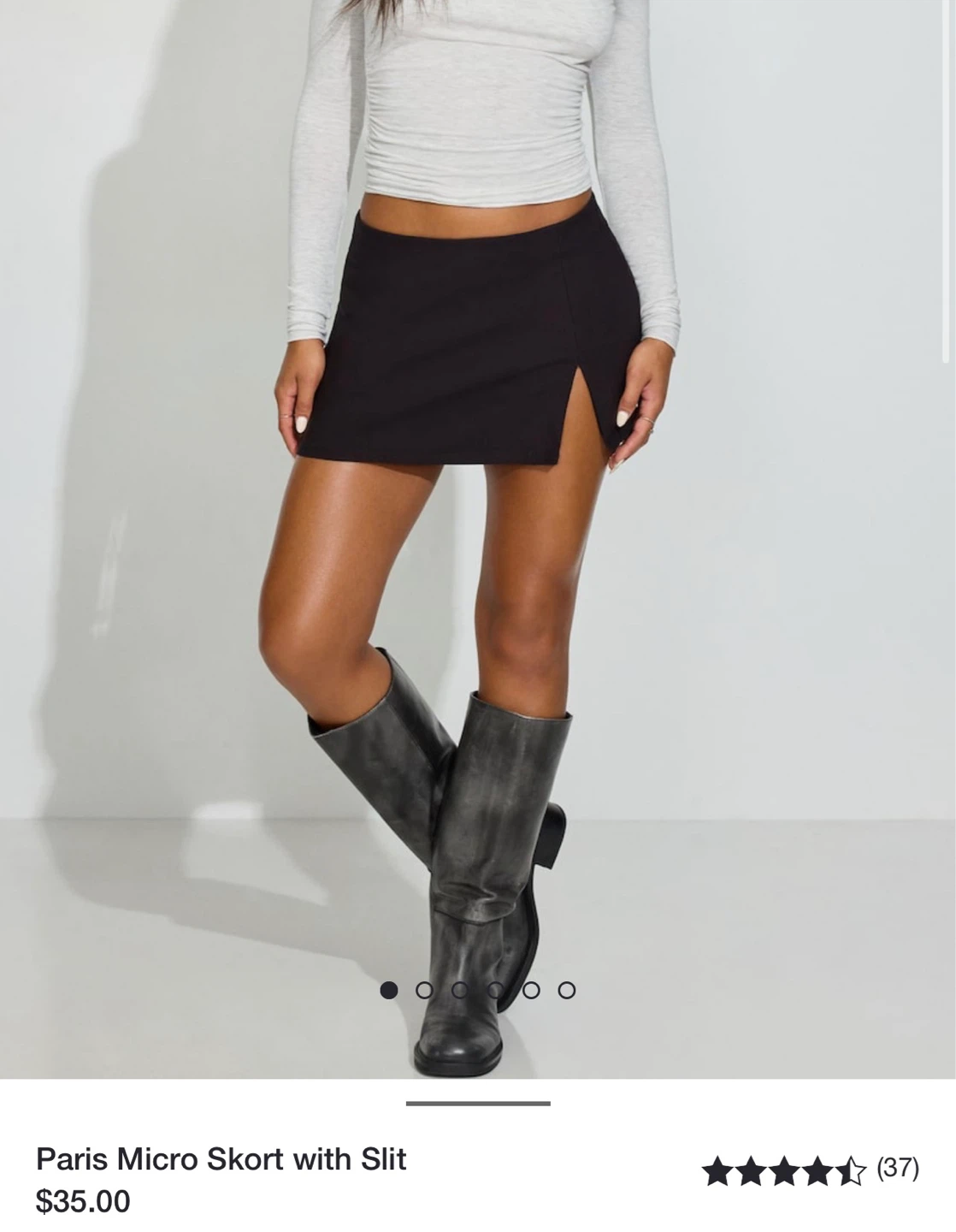 Garage Paris Micro Skort with Slit - Black - photo 3