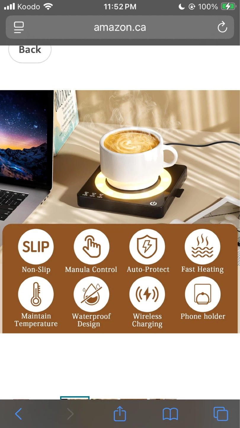 Black Mug Warmer with Wireless Charger! BRAND NEW - photo 5