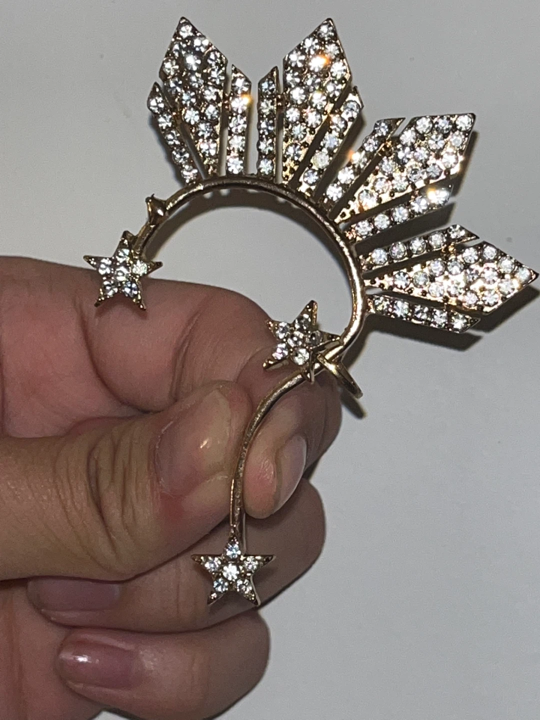 Sparkly Sunburst Star Ear Cuff