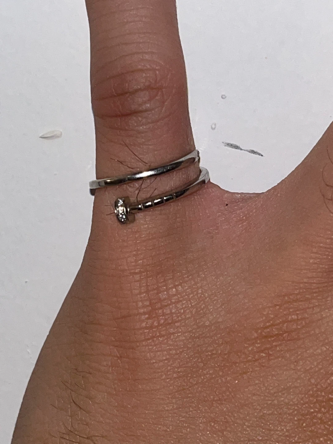 Nail Ring with Diamonds - photo 2