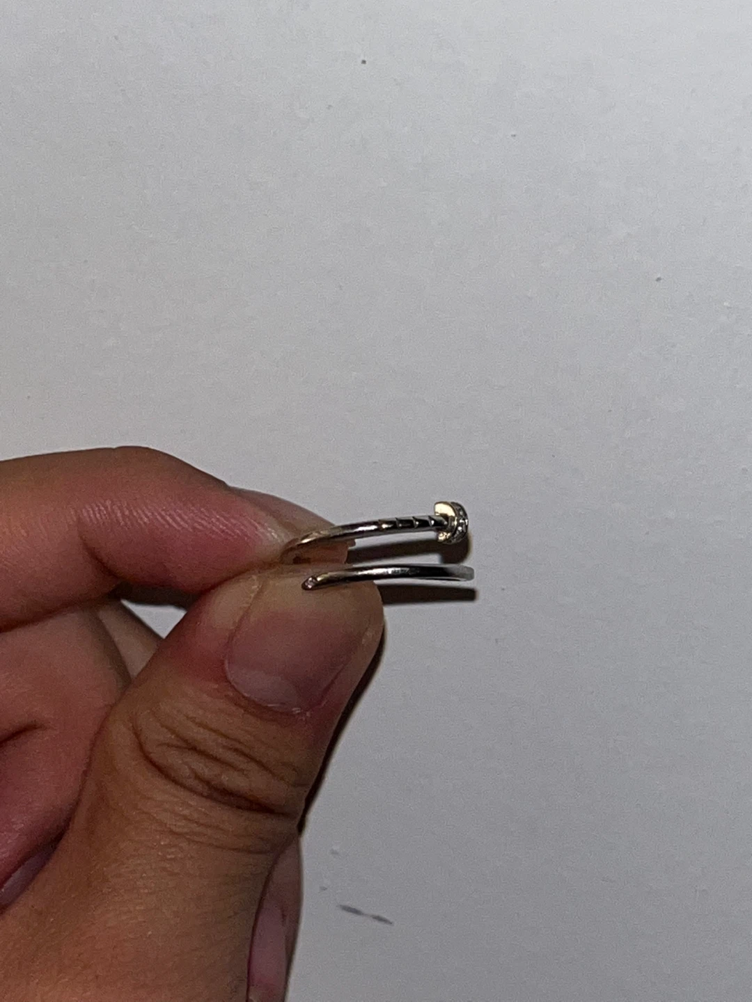 Nail Ring with Diamonds