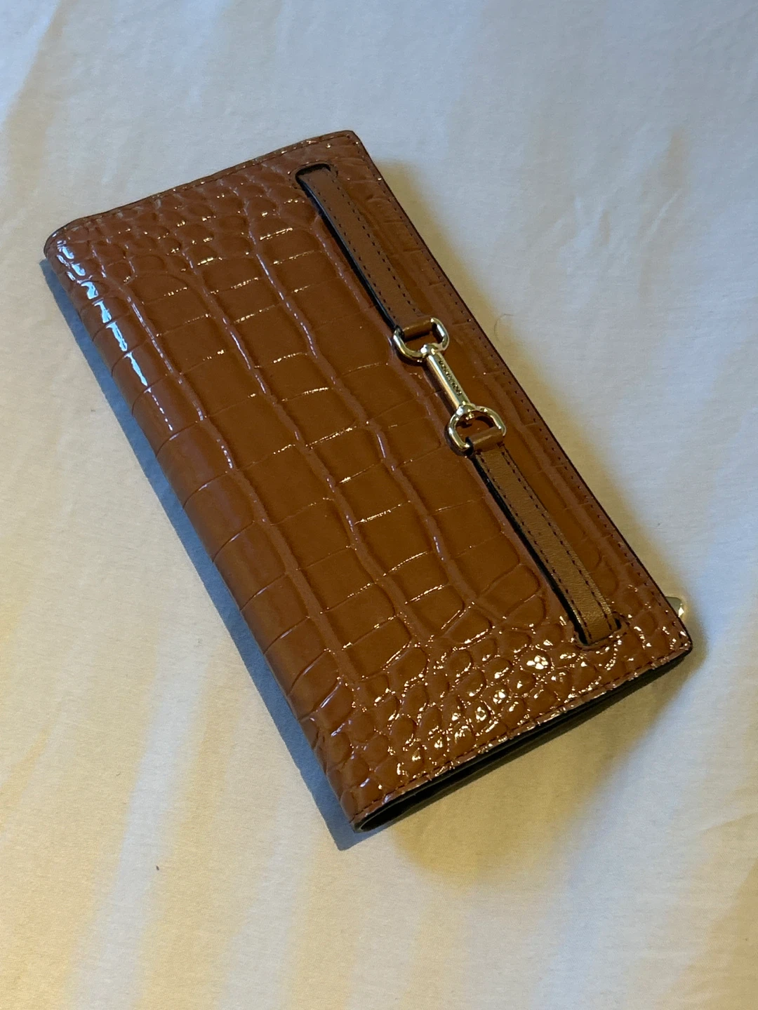 Michael Kors Brown Croc Embossed Leather Wallet