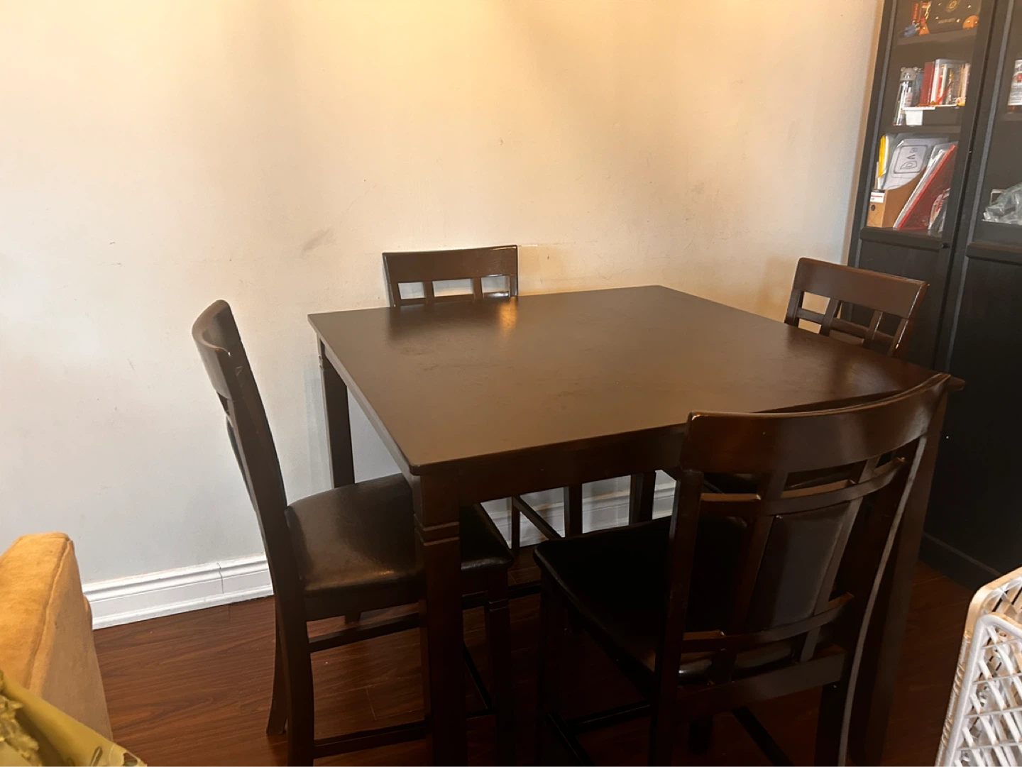 Dark Brown Square Counter Height Dining Set - photo 3