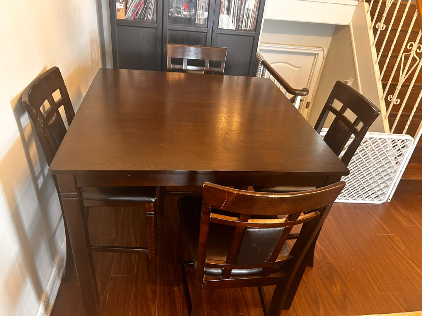 Dark Brown Square Counter Height Dining Set - photo 4