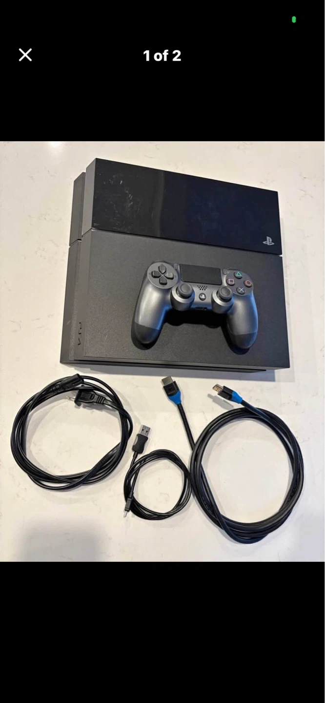 Sony PlayStation 4 Console with Controller and Cables