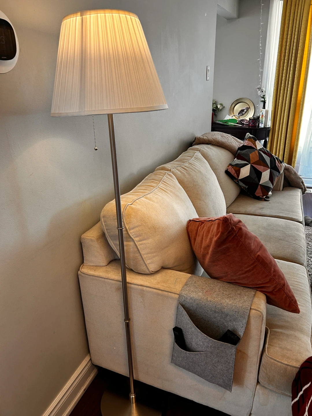 Floor Lamp with Pleated Shade