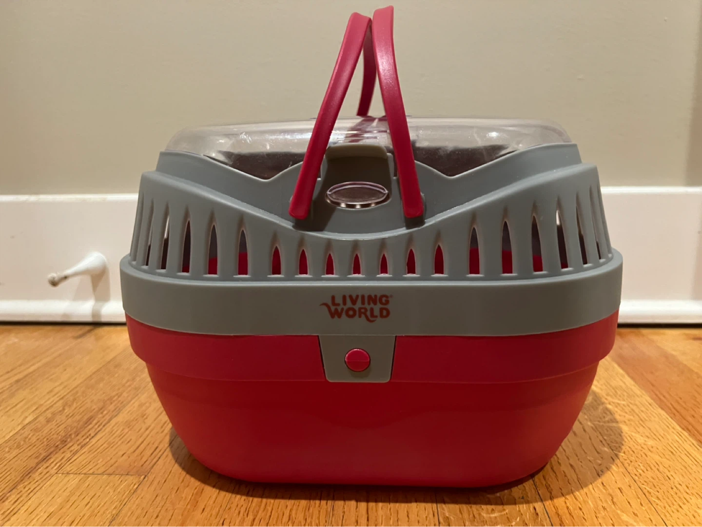 🌱Living World Pet Carrier Small Red/Grey