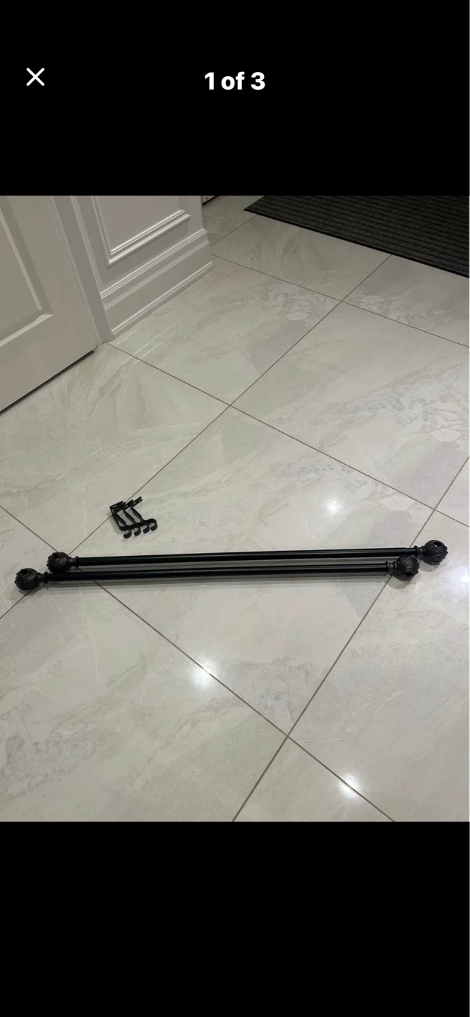 2 Decorative Curtain Rods with Finials - photo 3