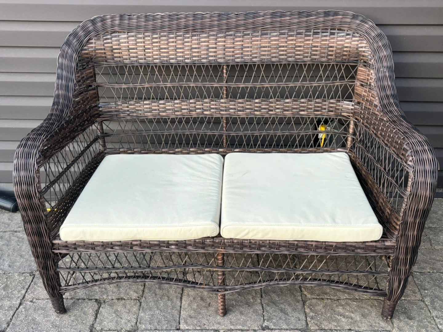 Wicker resin outdoor love seat