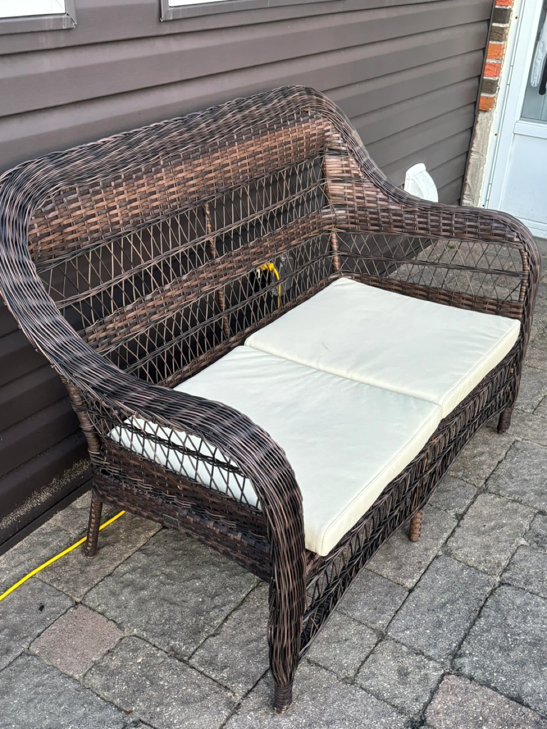 Wicker resin outdoor love seat - photo 2