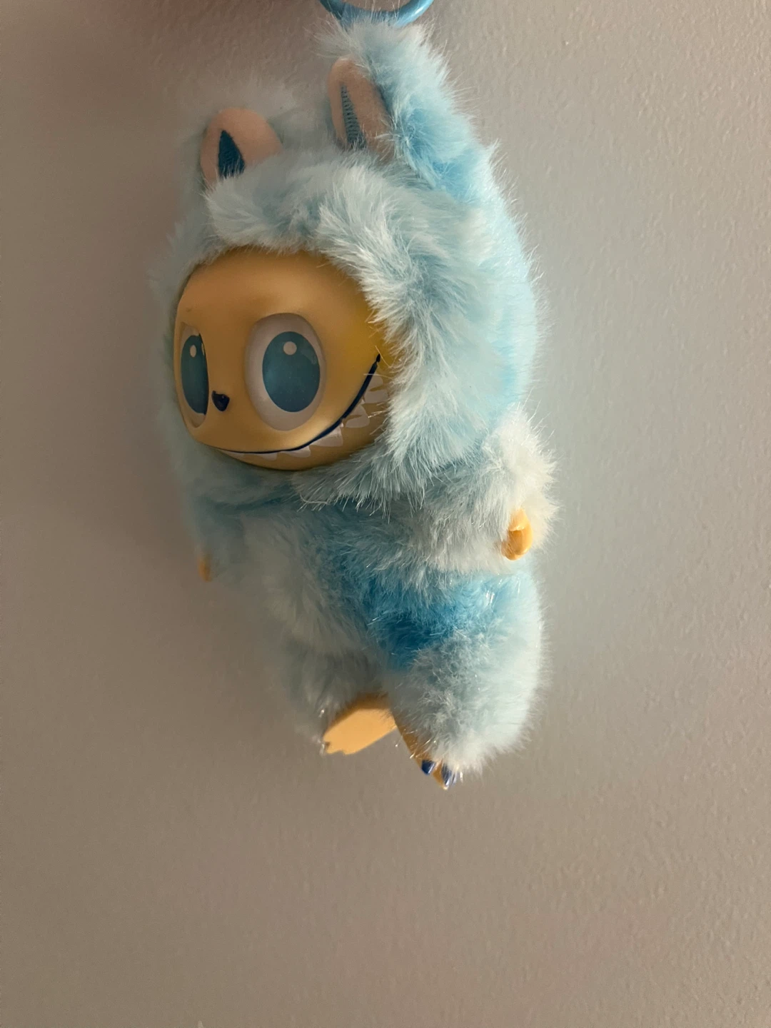 Blue Fuzzy Character Plush Toy with Keychain - photo 3