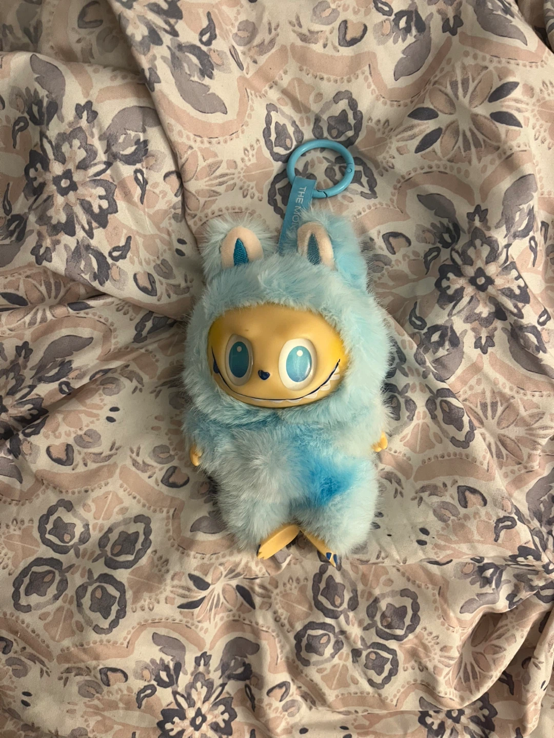 Blue Fuzzy Character Plush Toy with Keychain - photo 2