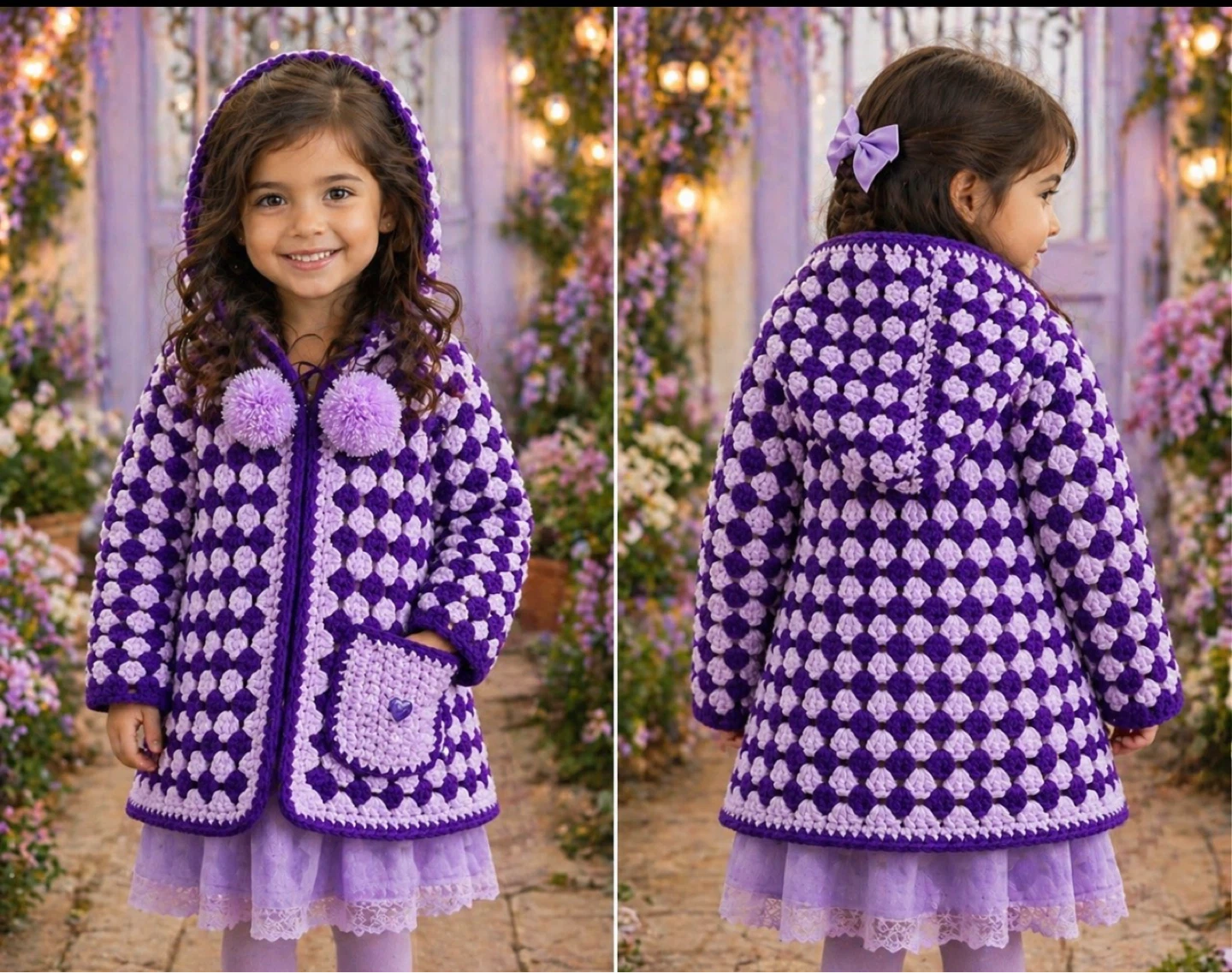 Handmade Crochet Baby Jacket with Hood