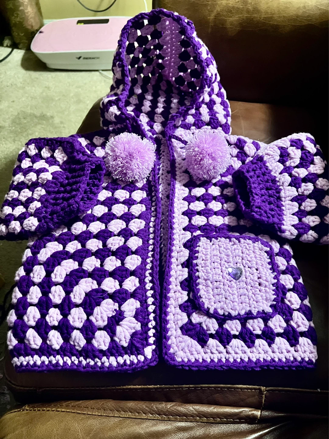 Handmade Crochet Baby Jacket with Hood - photo 2