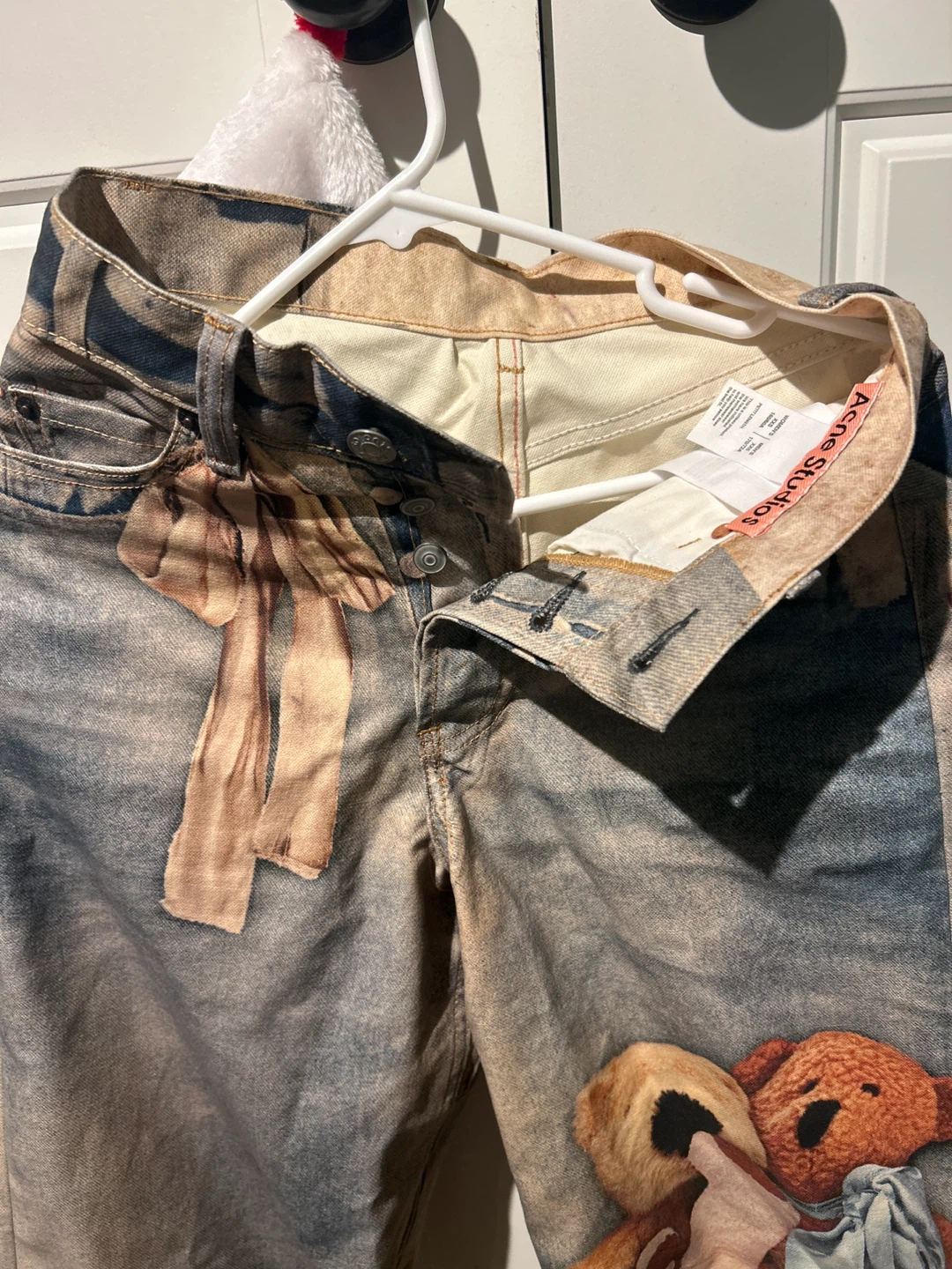 Acne Studios Teddy Bear Print Jeans